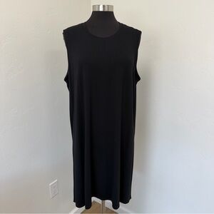 Eileen Fisher Jersey Sleeveless Black Tunic Dress Size XL